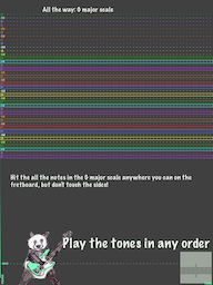 Screenshot of a scale memory quiz in Bass Panda on the iPad